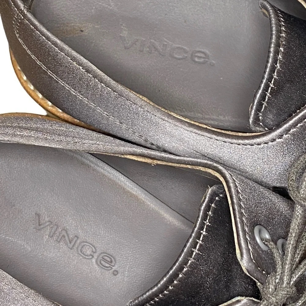 Vince.  Gray Satin Creeper Platform Lace Up Oxford size 8M